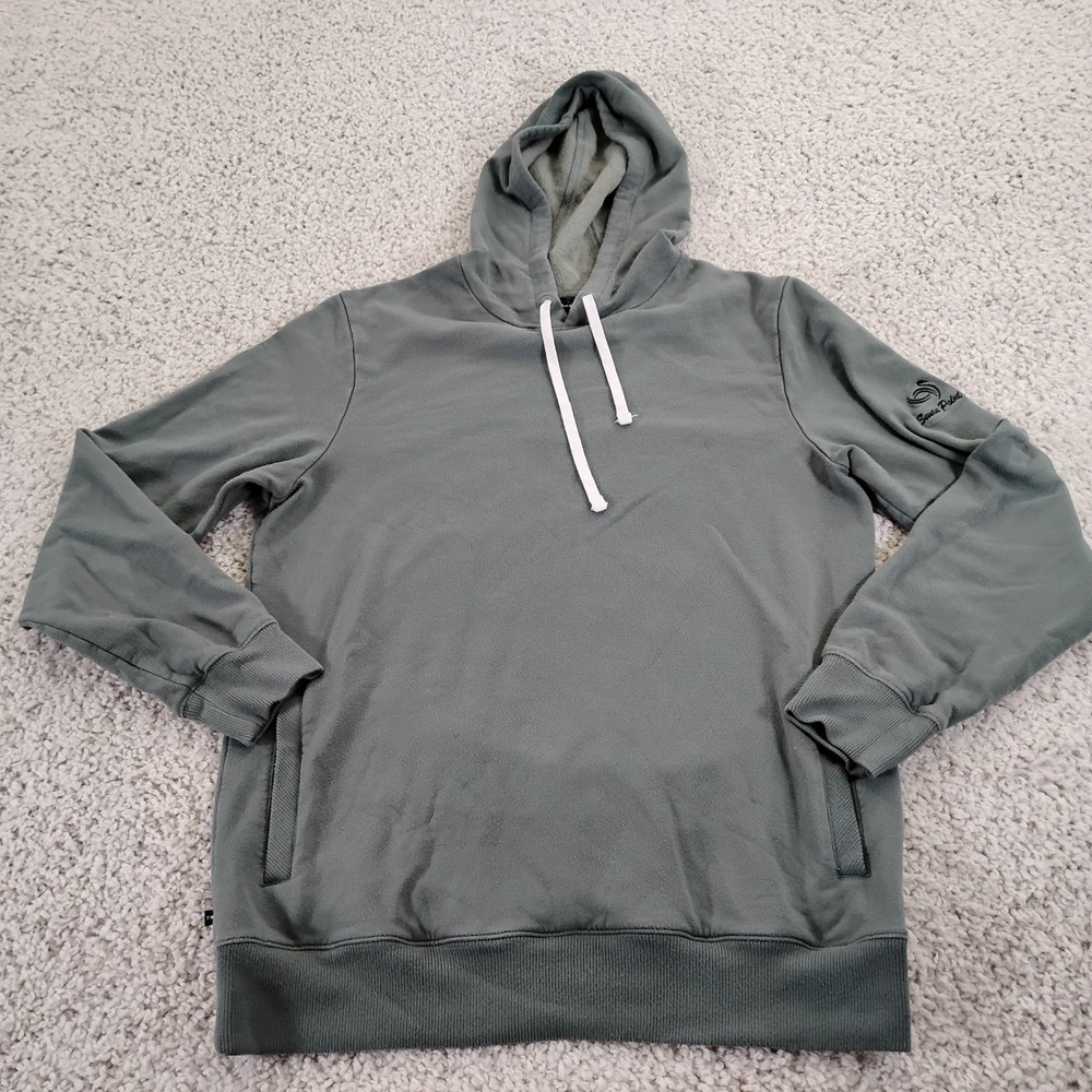 Travis Mathew Hoodie Mens Medium Green Cloud Collection Waffle Pullover Walking